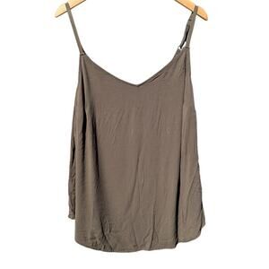 Torrid 2X granola olive green flowy tank top granola outdoorsy camp fairy witch